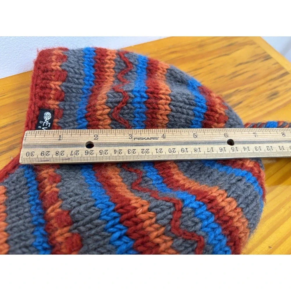 Everest Designs Toddler 2-4 100% Wool Striped Fleece Earflap Hat Made in Nepal